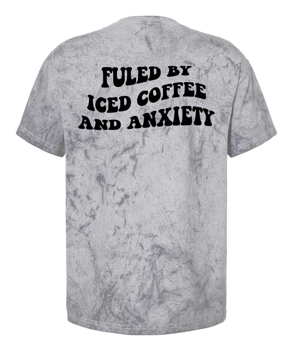 Fueled By Iced Coffee And Anxiety Oversized T Shirt - Smoke